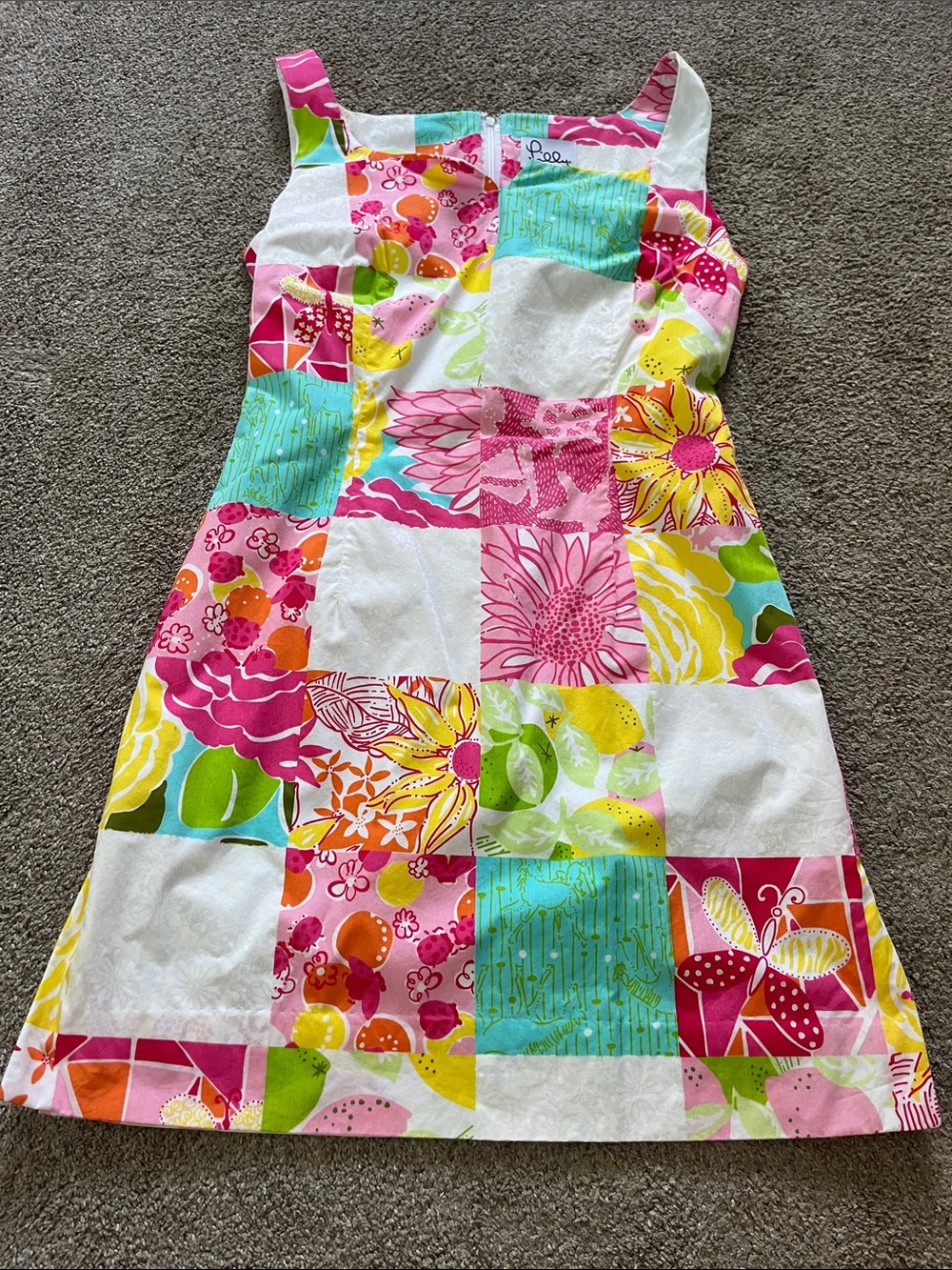 🎠🌞Lilly Pulitzer White Label Patchwork Sheath sz6Citrus Floral Horses Notch Neck - Picture 12 of 12